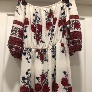 Floral off shoulder maxi dress